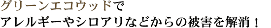 グリーンエコウッドでアレルギーやシロアリなどからの被害を解消！