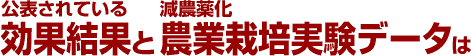 公表されている効果結果と無農薬化農業栽培実験データは