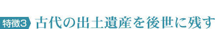 特徴3　古代の出土遺産を後世に残す